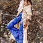 Blue Sequin Wide Leg Pants