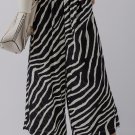 Black Zebra Striped Summer Wide Leg Pants