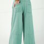 Mint Green Mineral Wash Exposed Seam Drawstring Cargo Pants