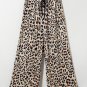 Parchment Leopard Drawstring Flowy Wide Leg Pants