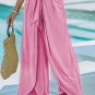 Bonbon Knotted Drop Waist Split Leg Relaxed Pants
