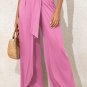 Bonbon Knotted Drop Waist Split Leg Relaxed Pants