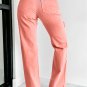 Pink High Waist Ripped Straight Leg Pocket Jeans