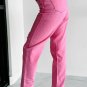 Pink Star Shape Patchwork Mid Waist Straight Leg Jeans
