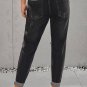 Black Gather Round Distressed Pocketed Denim Jogger