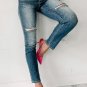 Blue Distressed Ripped Skinny Jeans
