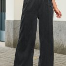 Black High Waist Pocketed Wide Leg Tencel Jeans