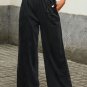 Black High Waist Pocketed Wide Leg Tencel Jeans
