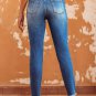 Blue Raw Hem Ankle-length Skinny Jeans