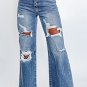 Ashleigh Blue Acid Wash Distressed Wide Leg High Waist Jeans