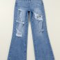 Ashleigh Blue Acid Wash Distressed Wide Leg High Waist Jeans