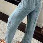 Myosotis Mineral Wash Drawstring Waist Loose Straight Denim Pants