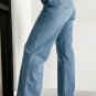 Dusk Blue Multi Buttons Medium Wash Straight Loose Leg Jeans