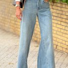 Dusk Blue Acid Wash Extra Wide Leg High Waist Long Jeans