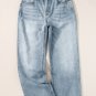 Light Blue Acid Wash Raw Edge Straight Jeans