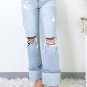 Beau Blue Light Wash Distressed Flare Jeans