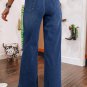 Sail Blue Wide Leg Pocketed High Waist Jeans