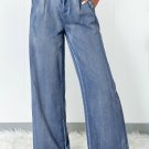 Dusk Blue Acid Wash Wide Leg High Waist Jeans