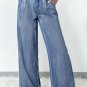 Dusk Blue Acid Wash Wide Leg High Waist Jeans
