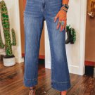 Ashleigh Blue Mineral Wash High Waist Bell Bottom Crop Jeans