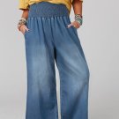 Ashleigh Blue Smocked Waist Wide Leg Jeans