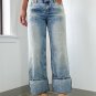 Myosotis High Rise Button Zip Fly Medium Wash Jeans