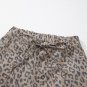 Khaki Leopard Printed Drawstring Waist Pocketed Wide Leg Jeans
