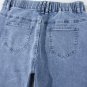 Dusk Blue Foiled Star Patchwork Straight Leg Loose Jeans