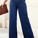 Sail Blue Medium Wash Straight Leg Loose Casual Jeans