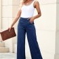 Sail Blue Medium Wash Straight Leg Loose Casual Jeans