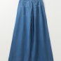 Dusk Blue Mineral Wash Button Fly Waist Wide Leg Jeans