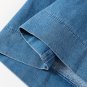 Dusk Blue Mineral Wash Button Fly Waist Wide Leg Jeans