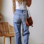 Ashleigh Blue Distressed Raw Hem Straight Leg High Waist Jeans