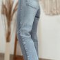 Beau Blue Slightly Distressed Ankle-length Straight Jeans