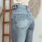 Beau Blue Slightly Distressed Ankle-length Straight Jeans