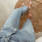 Beau Blue Slightly Distressed Ankle-length Straight Jeans