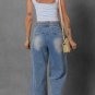 Ashleigh Blue Washed Pleated Detail Wide Leg Jeans