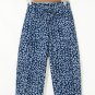 Blue Leopard Printed Drawstring Waist Pocketed Wide Leg Jeans