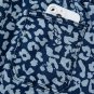 Blue Leopard Printed Drawstring Waist Pocketed Wide Leg Jeans