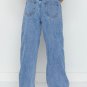 Blue Mid Rise Asymmetrical Waist Wide Leg Jeans