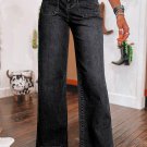 Black Wide Leg Pocketed High Waist Jeans