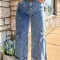 Ashleigh Blue Mineral Wash Bottom Cuff Distressed Wide Leg Jeans