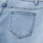 Beau Blue Bowknot Decor Boyfriend Cargo Jeans