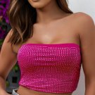 Rose Rhinestone Tube Crop Top