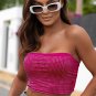 Rose Rhinestone Tube Crop Top