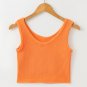 Grapefruit Orange Ribbed Seamless Cropped Tank Top