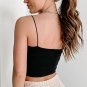 Black Spaghetti Strap Skinny Fit Cropped Tank Top
