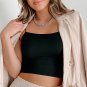 Black Spaghetti Strap Skinny Fit Cropped Tank Top
