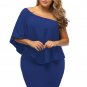 Plus Size Multiple Dressing Layered Blue Mini Poncho Dress