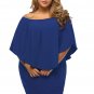 Plus Size Multiple Dressing Layered Blue Mini Poncho Dress